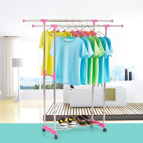 Magic Union Floor Standing Drying Rack Stainless Steel Single Rod Balcony Indoor Clothing Hanger Simple Coat Stand Rack - Image 3