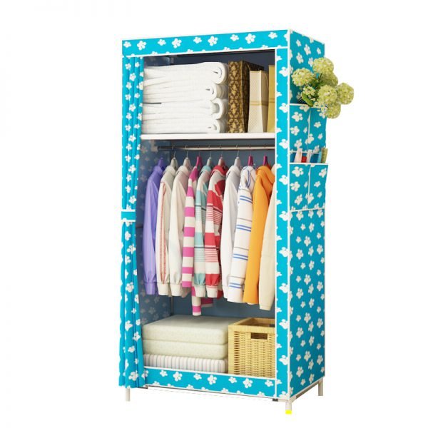 Magic Union Simple Wardrobe Student Dormitory Single Wardrobe Storage Closet Finishing Storage Cabinet Steel Tube Wardrobe - Image 3