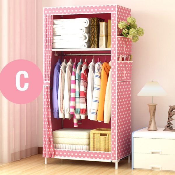 Magic Union Simple Wardrobe Student Dormitory Single Wardrobe Storage Closet Finishing Storage Cabinet Steel Tube Wardrobe - Image 4