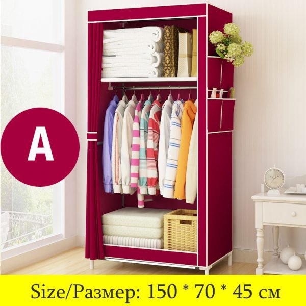 Magic Union Simple Wardrobe Student Dormitory Single Wardrobe Storage Closet Finishing Storage Cabinet Steel Tube Wardrobe - Image 5