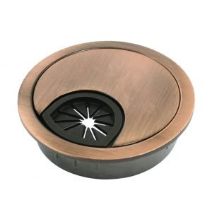 Metal 53mm Dia Computer Desk Table Counter Top Wire Grommet Copper Tone
