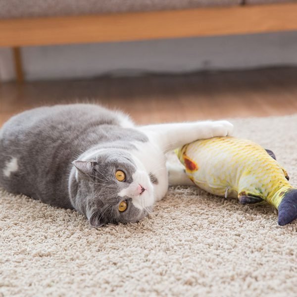 Pet Soft Plush Creative 3D Carp Fish Shape Cat Toy  Gifts Catnip Fish Stuffed Pillow Doll Simulation Fish Playing Toy For Pet - Image 3