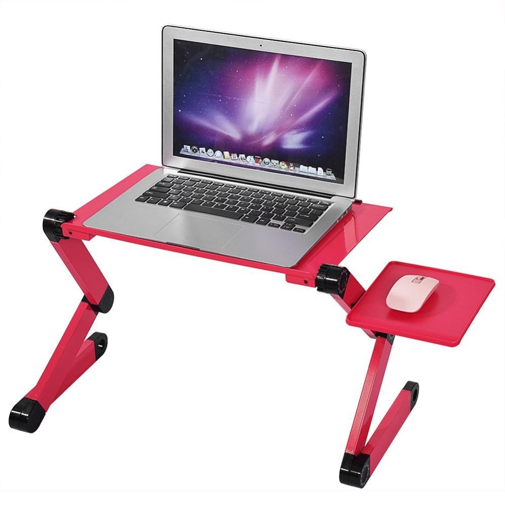 Portable Folding Laptop Table Desk Adjustable Laptop Stand Desk Sofa Bed Tray Computer Notebook Desk With Mouse Pad - Image 2