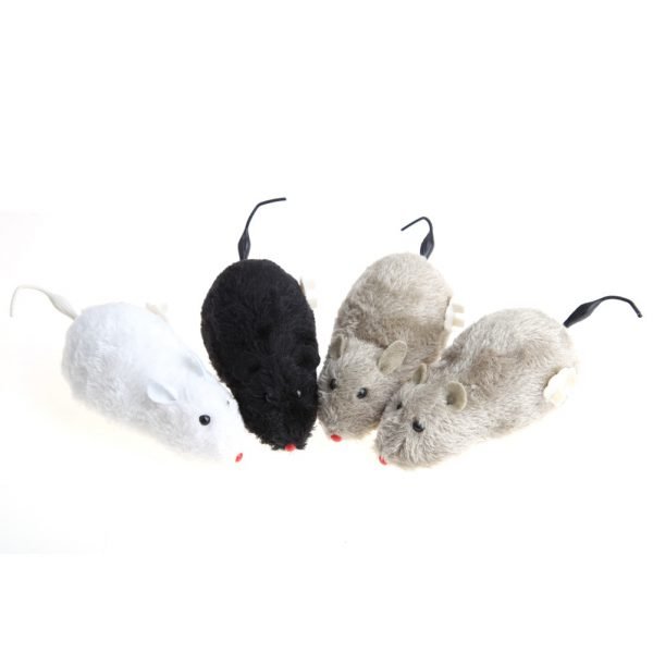 RC Toy Wireless Winding Mechanism Mouse Cat Toy For Cat Dog Pet Trick Playing Toy Plush Rat Mechanical Motion Rats Random Color - Image 2