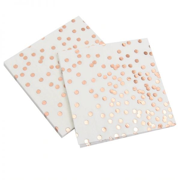 Rose Gold Dots Disposable napkin/cups/plates wedding baby shower kids Birthday Party decor Disposable tableware paper napkin