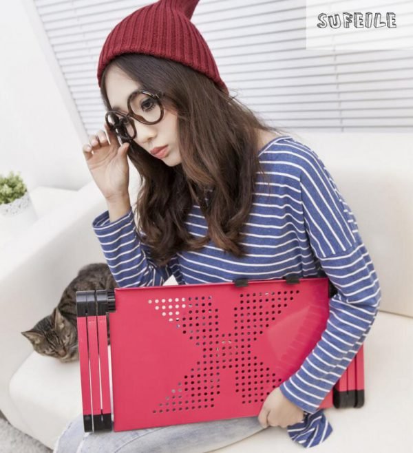 SUFEILE New arrival Portable Folding Laptop Table bed table home Furniture Aluminum laptop computer desk D5 - Image 3