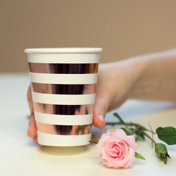 WEIGAO Rose Gold Party Disposable Tableware Champagne Cup Plate Straws 1st Birthday Party Decor Kids Baby Shower Party Supplies - Image 3
