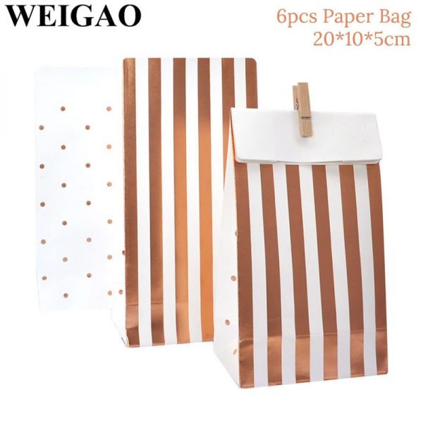 WEIGAO Rose Gold Party Disposable Tableware Champagne Cup Plate Straws 1st Birthday Party Decor Kids Baby Shower Party Supplies - Image 4