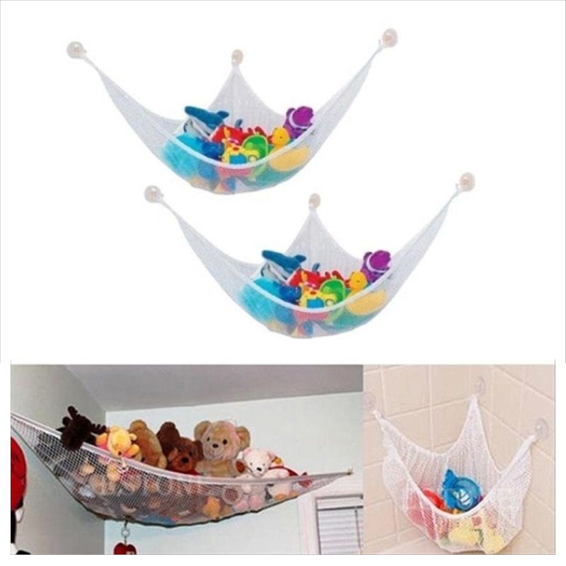 White Practical Toys Hammock Keep Baby Playroom Tidy Storage Baby Toy Holder 120*90*90cm 80*60*60cm 140*80*80cm 140*90*90cm - Image 2