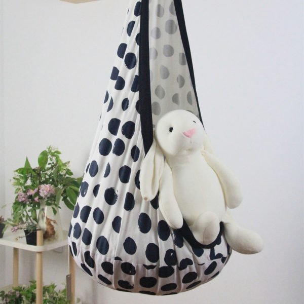 White Spotted Oxford Cloth Hammock Indoor Outdoor Hanging Chair Yoga Child Swing Chair Children's Room Home Decoration - Image 2
