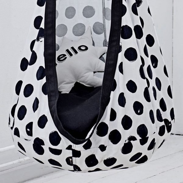 White Spotted Oxford Cloth Hammock Indoor Outdoor Hanging Chair Yoga Child Swing Chair Children's Room Home Decoration - Image 4
