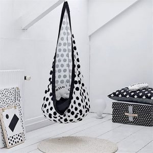 White Spotted Oxford Cloth Hammock Indoor Outdoor Hanging Chair Yoga Child Swing Chair Children's Room Home Decoration