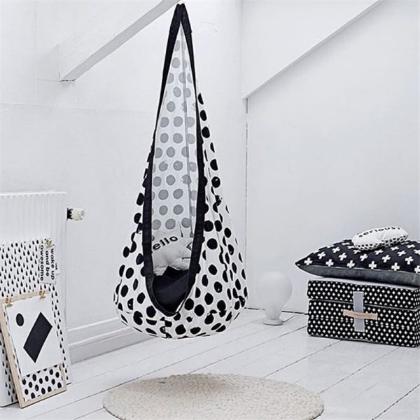 White Spotted Oxford Cloth Hammock Indoor Outdoor Hanging Chair Yoga Child Swing Chair Children's Room Home Decoration