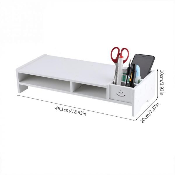 Wooden Computer Monitor Riser Laptop PC Stand for Office Supplies School Teacher Desktop Table Storage Organizer Shelf - Image 6