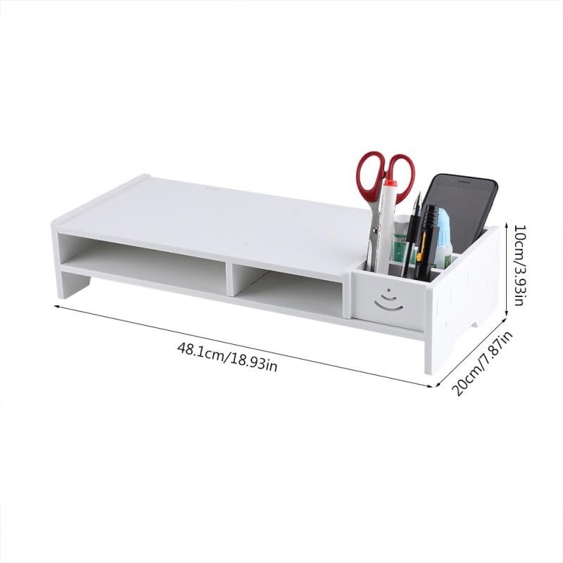 Wooden Computer Monitor Riser Laptop PC Stand for Office Supplies School Teacher Desktop Table Storage Organizer Shelf - Image 6