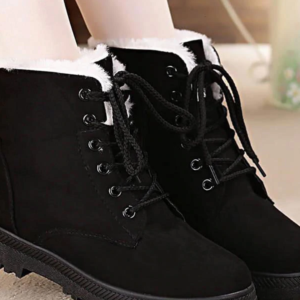 Snow ankle boots women shoes lace-up winter shoes woman